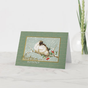 Cartes Pour Fêtes Annuelles Bienheureux Noël SnowBirds Reproduction Vintage