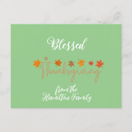 Cartes Pour Fêtes Annuelles Bienheureux Thanksgiving Charming Calligraphie