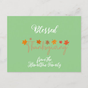 Cartes Pour Fêtes Annuelles Bienheureux Thanksgiving Charming Calligraphie