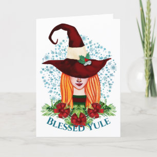 Cartes Pour Fêtes Annuelles Bienheureux Yule Cosy Solstice hiver Merry sorch
