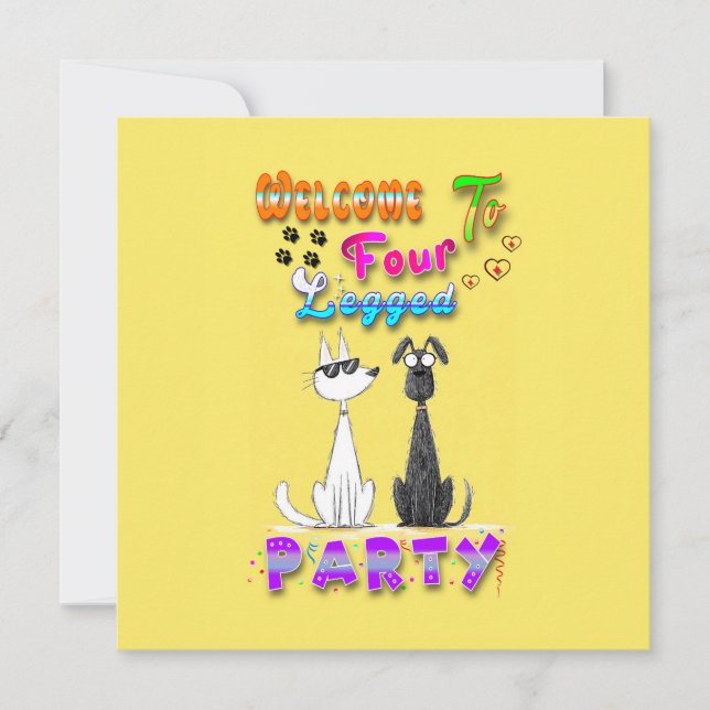 Cartes Pour Fêtes Annuelles Bienvenue à la fête à quatre pattes (Devant)