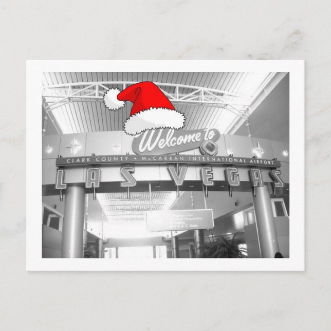 Cartes Pour Fêtes Annuelles Bienvenue à Las Vegas Noël (Devant)
