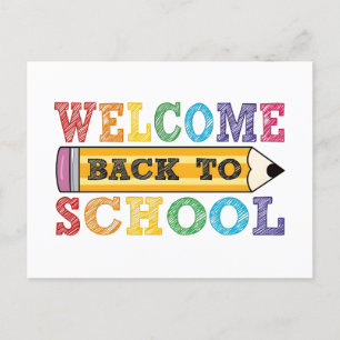 Cartes Pour Fêtes Annuelles Bienvenue à l'école - Illustration au crayon