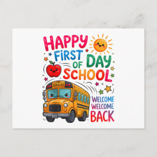 Cartes Pour Fêtes Annuelles Bienvenue à l'école Jour de rentrée heureux Prof B