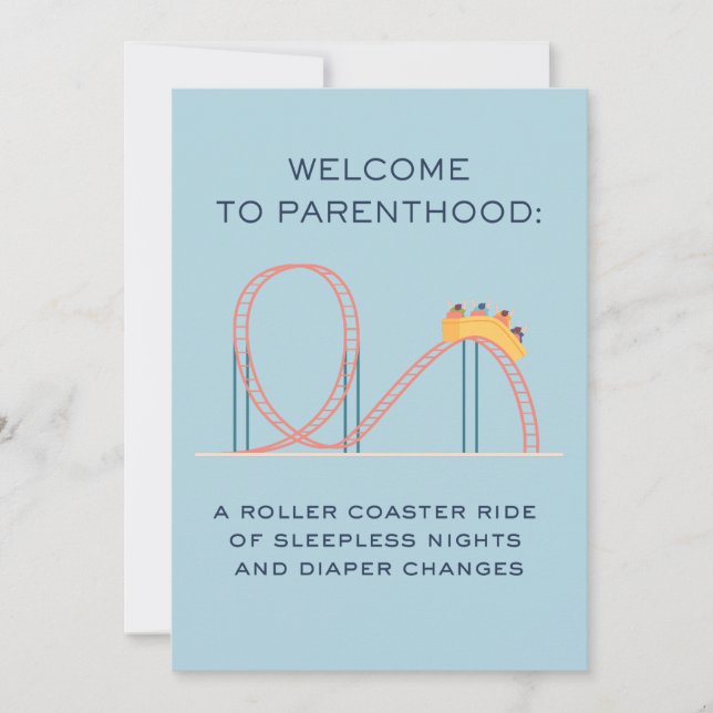 CARTES POUR FÊTES ANNUELLES BIENVENUE À ROLLER DESSOUS DE VERRE RIDE DE PARENT (Devant)