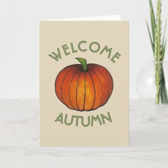 Cartes Pour Fêtes Annuelles Bienvenue Automne Automne Harvest Thanksgiving Cit (Devant)