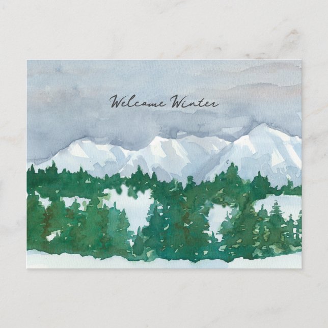 Cartes Pour Fêtes Annuelles Bienvenue hiver (Devant)