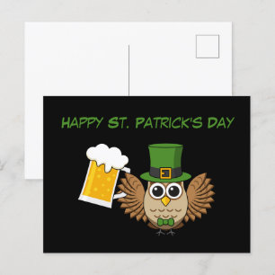 Cartes Pour Fêtes Annuelles Bière Boire Chouette Saint Patrick's Day   Personn