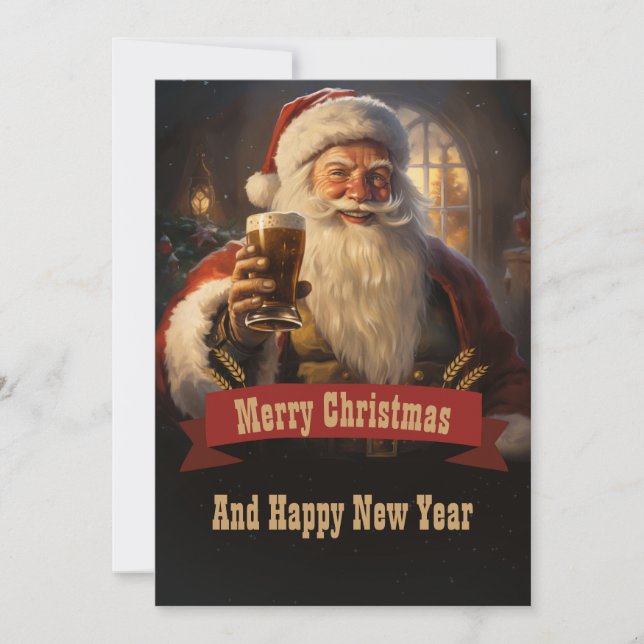 Cartes Pour Fêtes Annuelles Bière du Père Noël (Devant)