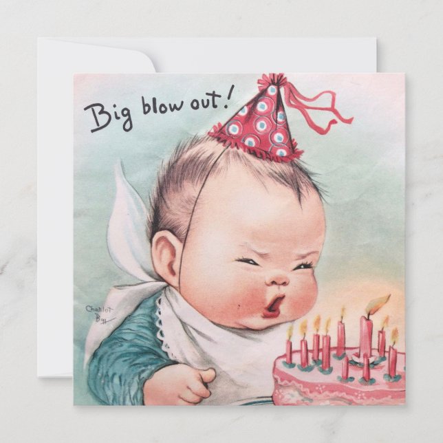 Cartes Pour Fêtes Annuelles Big Blowout Birthday Baby (Devant)