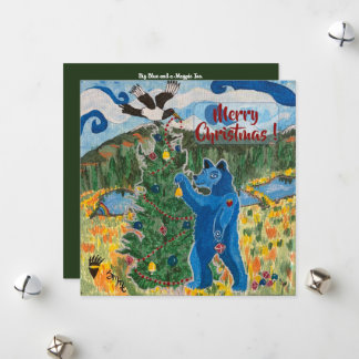 Cartes Pour Fêtes Annuelles Big Blue and a Magpie Too - Holiday Card