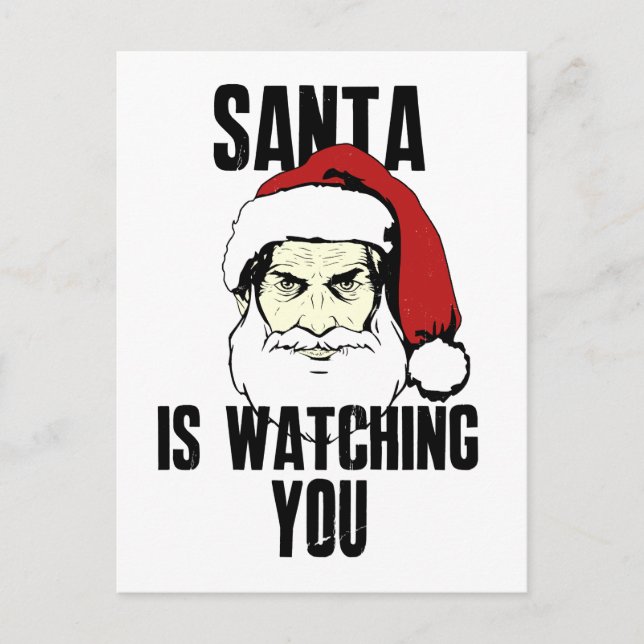 Cartes Pour Fêtes Annuelles Big Brother Santa Claus Vous Regarde (Devant)