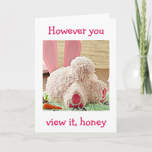 CARTES POUR FÊTES ANNUELLES BIG BUNNY BUTT / BIG EASTER SOUHAITEZ-VOUS "HONEY"