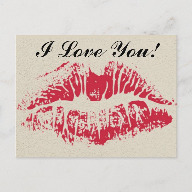 Cartes Pour Fêtes Annuelles Big Red Kiss Valentines Day Pour Lui (Devant)