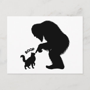 Cartes Pour Fêtes Annuelles Bigfoot Chat Joufflu aux Longs Poils Boop