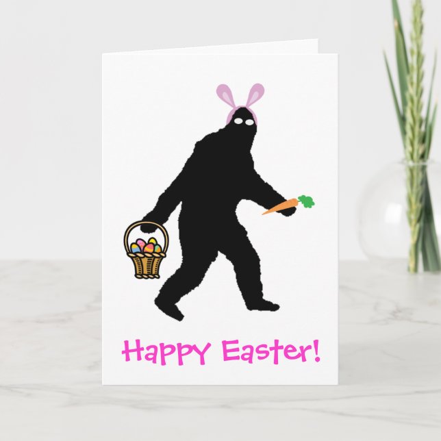 Cartes Pour Fêtes Annuelles Bigfoot Joyeuses Pâques ! (Devant)