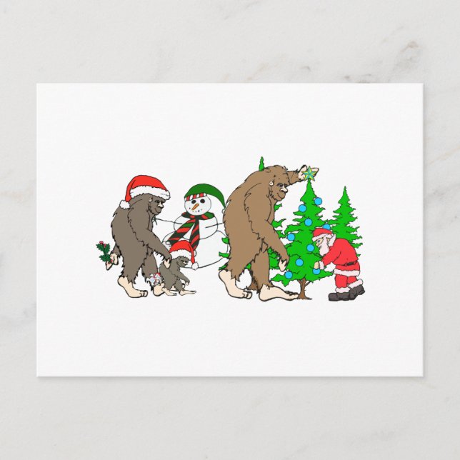 Cartes Pour Fêtes Annuelles Bigfoot Père Noël snowman (Devant)