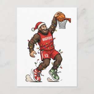Cartes Pour Fêtes Annuelles Bigfoot Sasquatch Basket Noël 2026 Vacances