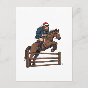 Cartes Pour Fêtes Annuelles Bigfoot Sasquatch Équestre Noël Cheval à Cheval