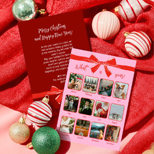 Cartes Pour Fêtes Annuelles Bilan de l'année Quelle année Collage photo rose r
