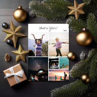 Cartes Pour Fêtes Annuelles Bilan minimaliste moderne de 6 photos de l'année