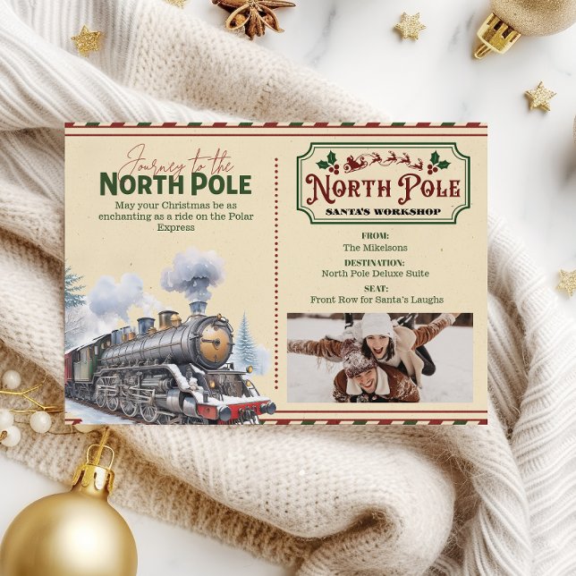 Cartes Pour Fêtes Annuelles Billet de Noël Express Polaire Photo (Créateur téléchargé)