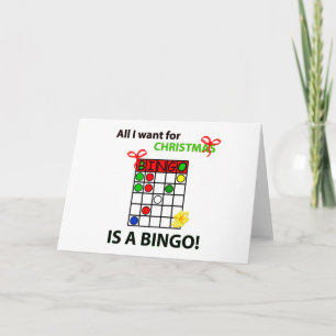 Cartes Pour Fêtes Annuelles BINGO Je veux un bingo pour Noël