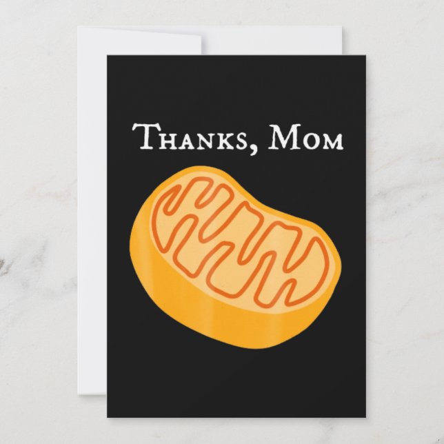 Cartes Pour Fêtes Annuelles biologie t, mitochondrie, merci, maman, science. (Devant)