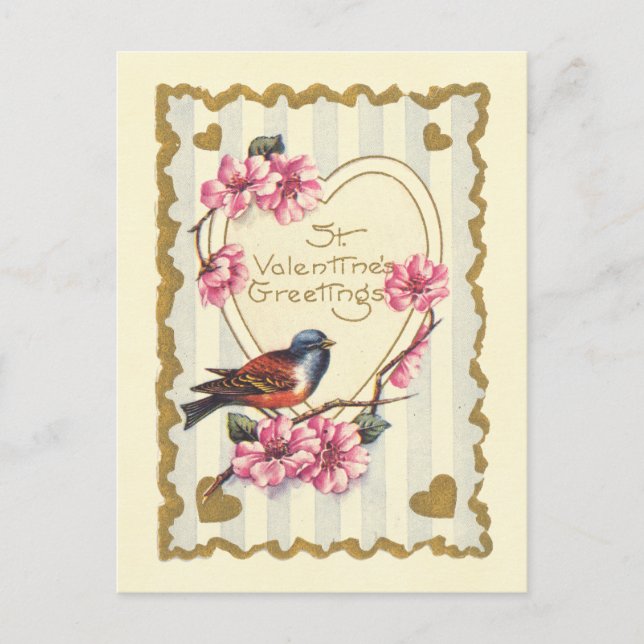 Cartes Pour Fêtes Annuelles Bird and Bloom St Valentine's Greeting (Devant)