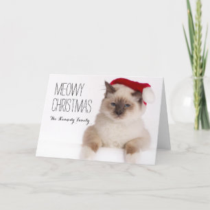 Cartes Pour Fêtes Annuelles Birman Cat Père Noël