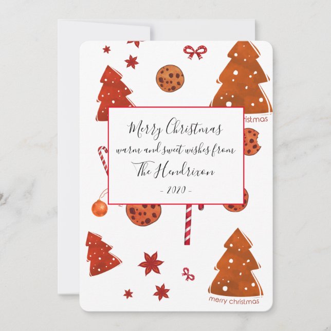 Cartes Pour Fêtes Annuelles Biscuit de Noël (Devant)