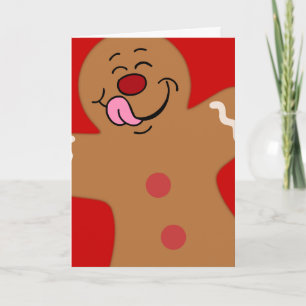 Cartes Pour Fêtes Annuelles Biscuit délicieux de bonhomme en pain d'épice