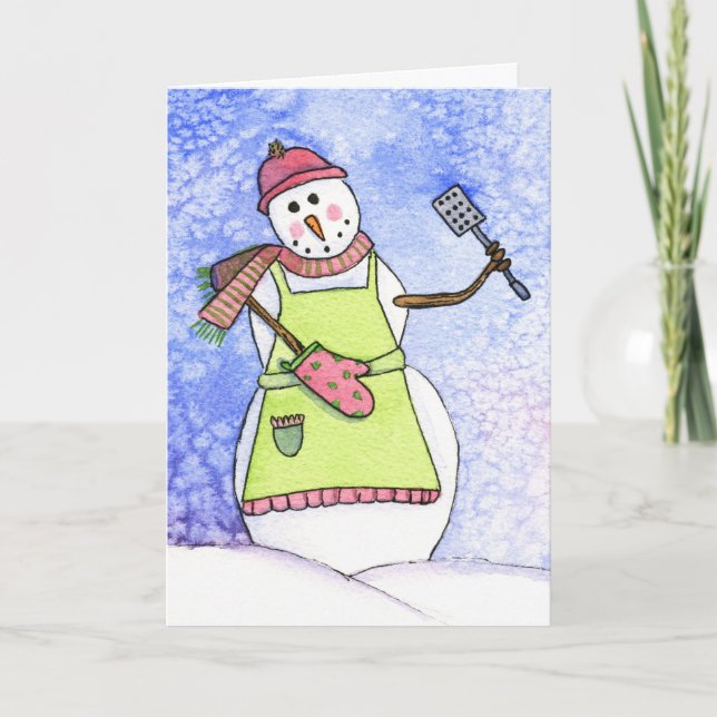 Cartes Pour Fêtes Annuelles Biscuits de cuisson de bonhomme de neige (Devant)