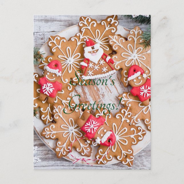 Cartes Pour Fêtes Annuelles biscuits de Noël en forme de flocon de neige (Devant)