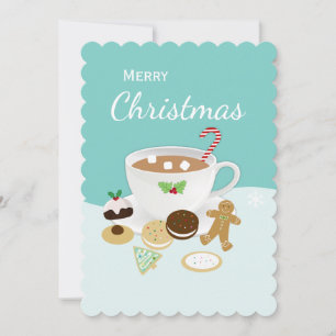 Cartes Pour Fêtes Annuelles Biscuits de Noël et chocolat chaud