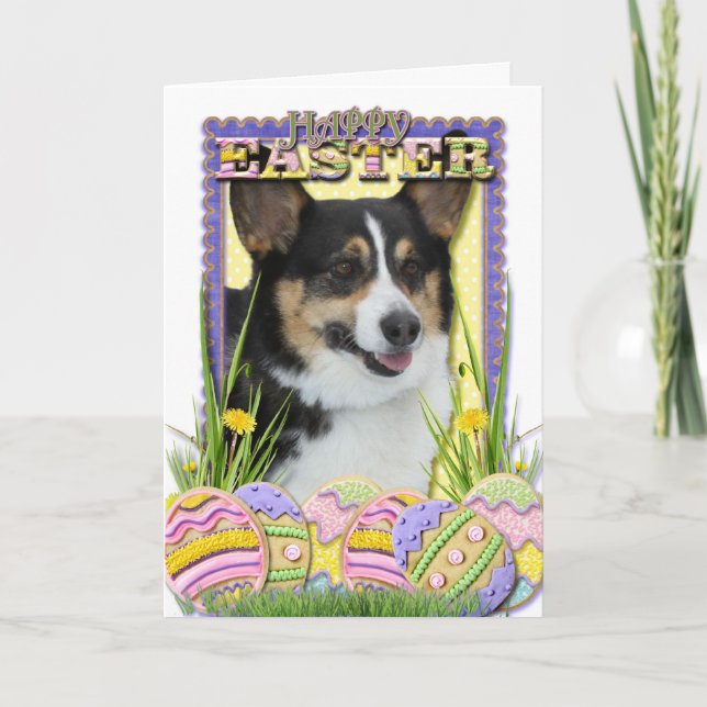 Cartes Pour Fêtes Annuelles Biscuits d'oeuf de pâques - corgi (Devant)