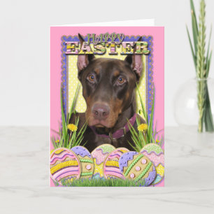 Cartes Pour Fêtes Annuelles Biscuits d'oeuf de pâques - dobermann