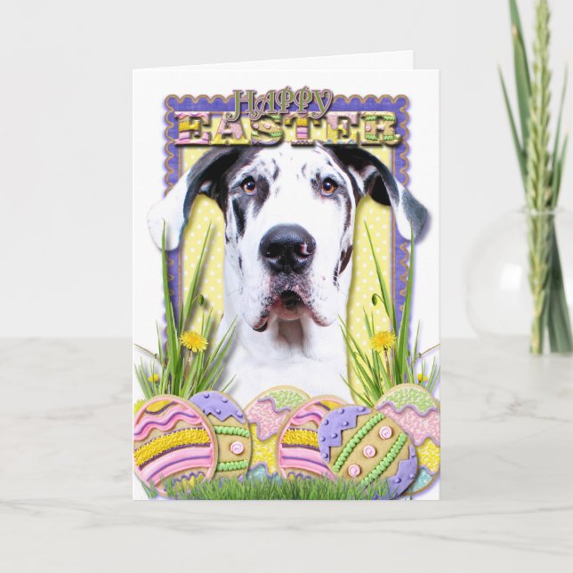 Cartes Pour Fêtes Annuelles Biscuits d'oeuf de pâques - great dane - baron (Devant)
