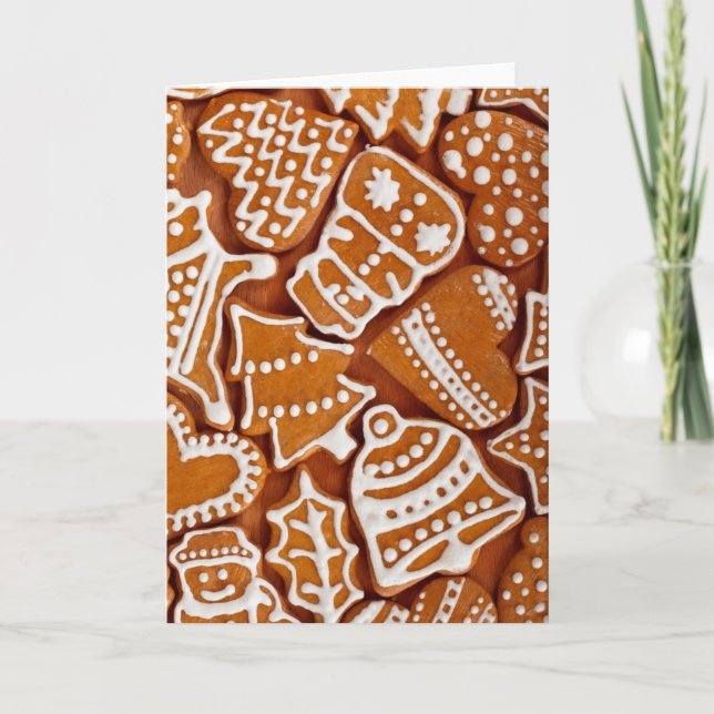 Cartes Pour Fêtes Annuelles Biscuits en pain d'épices de Noël (Devant)
