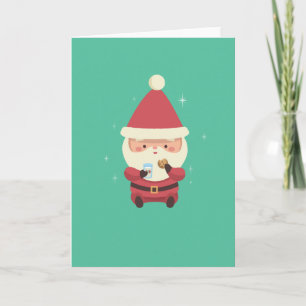 Cartes Pour Fêtes Annuelles Biscuits et lait de Père Noël