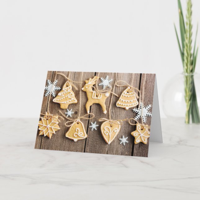 Cartes Pour Fêtes Annuelles Biscuits faits maison de pain d'épice de Noël (Devant)