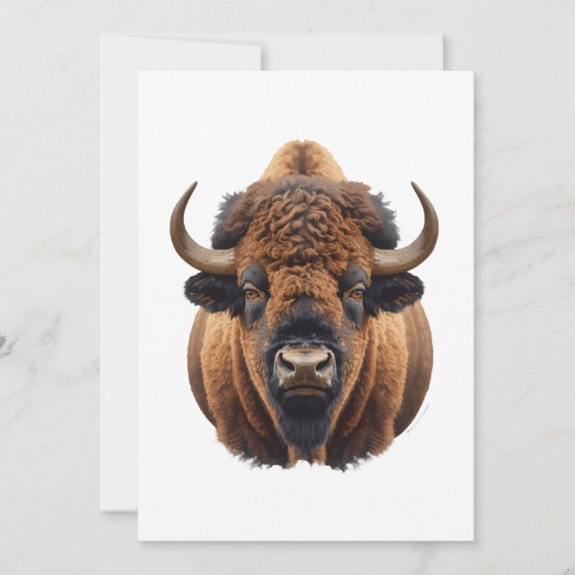 Cartes Pour Fêtes Annuelles Bison / Buffalo (Devant)