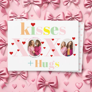 Cartes Pour Fêtes Annuelles Bisous, amour, typographie de câlins pour la Galen