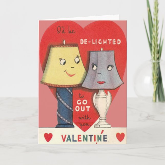 Cartes Pour Fêtes Annuelles Bizarre drôle Lampe Lumière Coeur Valentine (Devant)