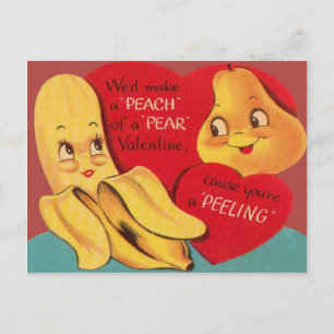 Cartes Pour Fêtes Annuelles Bizarre Drôle Poire Banane Appelant Peel Valentine