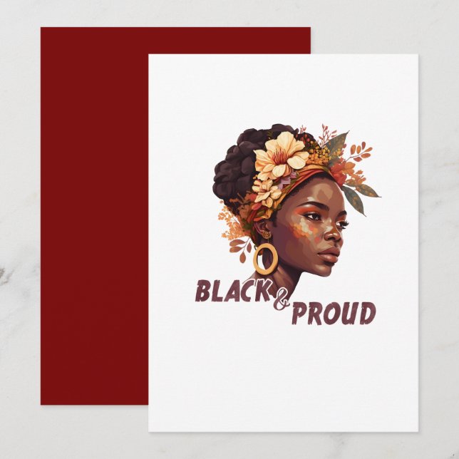 Cartes Pour Fêtes Annuelles Black and proud (Devant / Derrière)