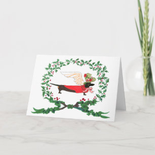 Cartes Pour Fêtes Annuelles Black Dachshund aboie pour la JOIE !