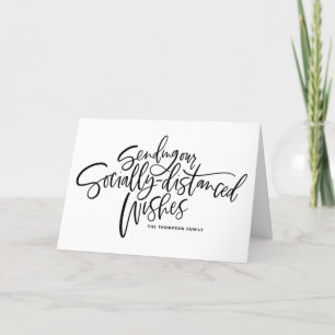 Cartes Pour Fêtes Annuelles Black Envoyer Nos Voeux Socialement Distancés Scri