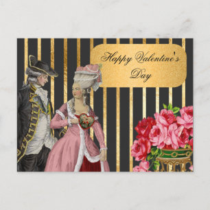 Cartes Pour Fêtes Annuelles Black et Gold Marie Antoinette Valentine
