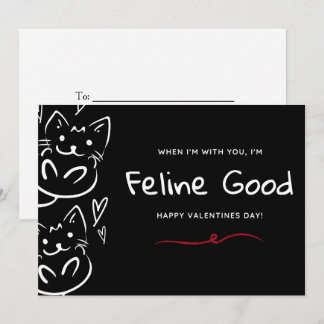 Cartes Pour Fêtes Annuelles Black Funny Cats Feline Good With You Valentine's